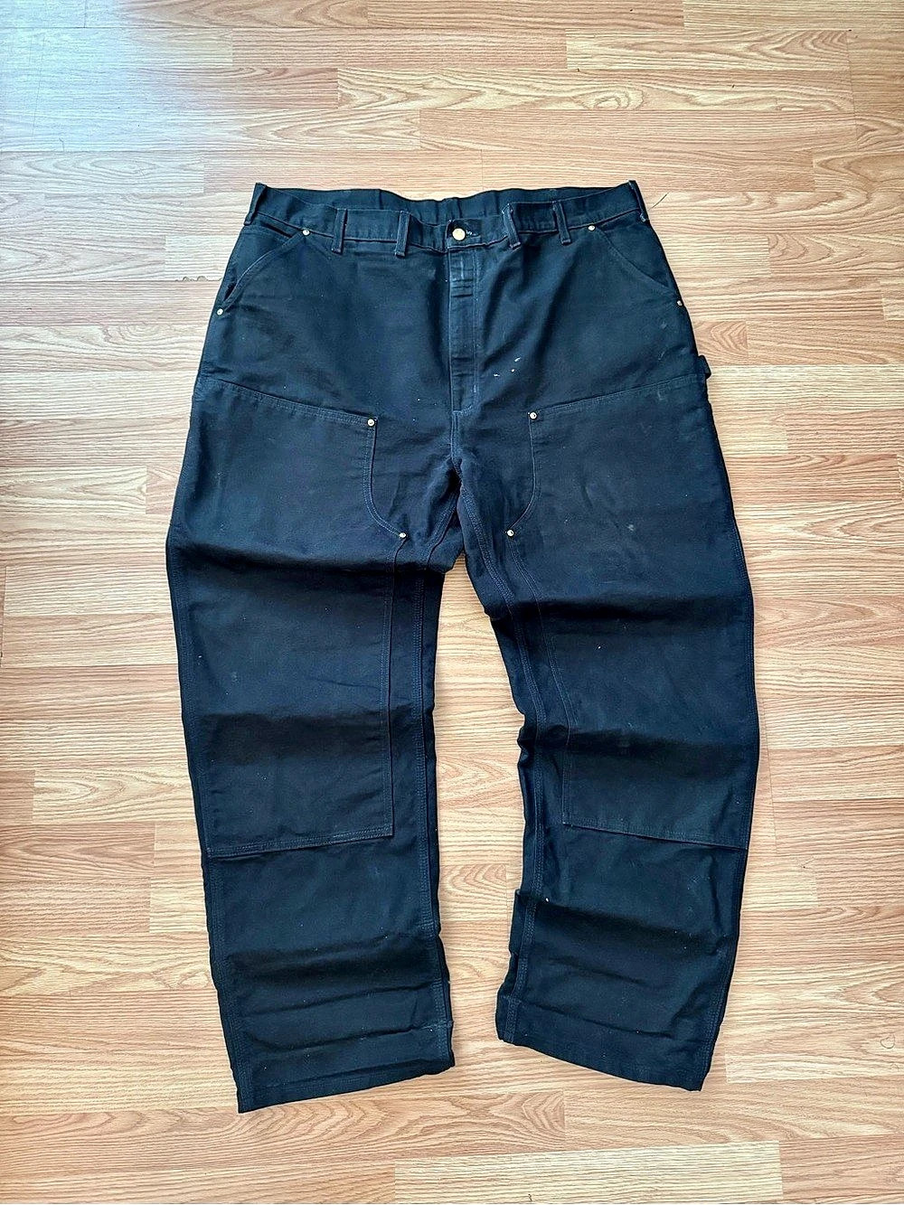 Carhartt B01 Firm Duck Double-Front Work Dungaree B01 Cargo Work Pants Black